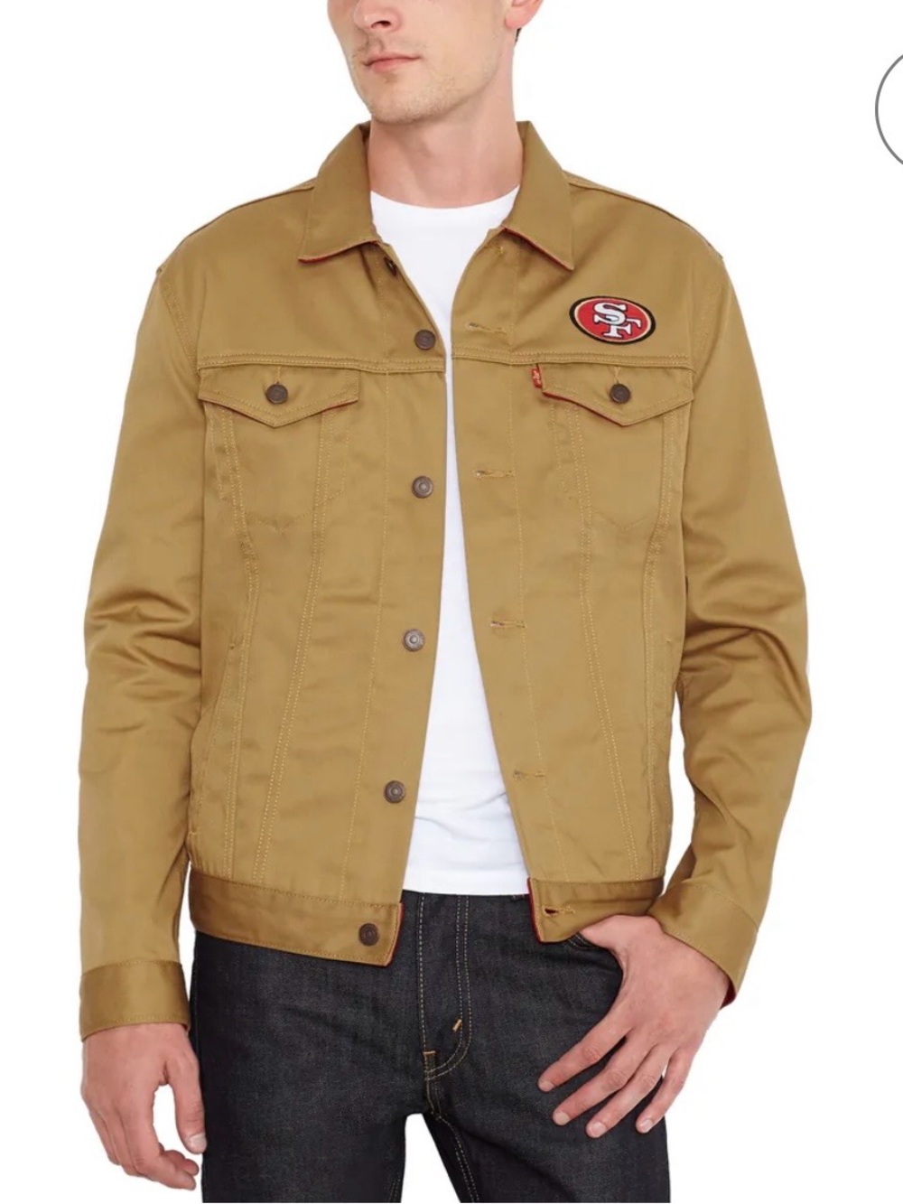 Mens Levi’s x NFL San Francisco 49ers Twill Trucker Button Up Jacket Size Medium